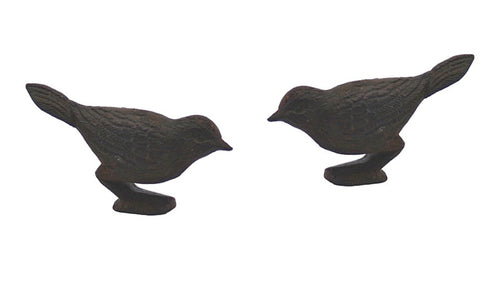 Pair of Cast Iron Starling Ornaments for Home and Garden, Plants, Posts and Patio by Ascalon