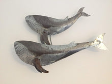 Load image into Gallery viewer, Duo of Blue Whales Metal Wall Art by Shoeless Joe

